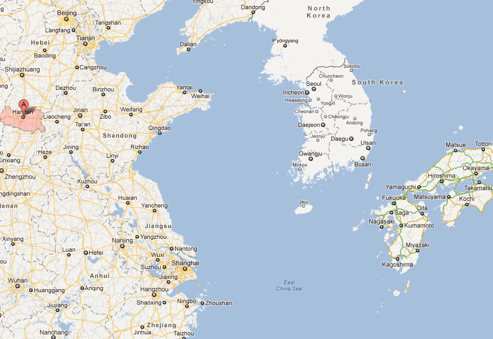 map of handan china